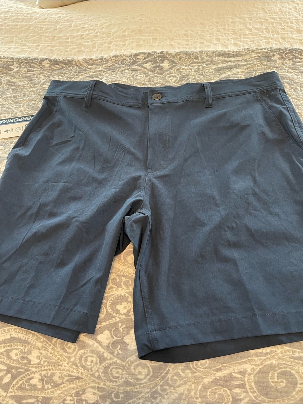 32 Degrees Mens Stretch Casual Walking Shorts, blue NWT